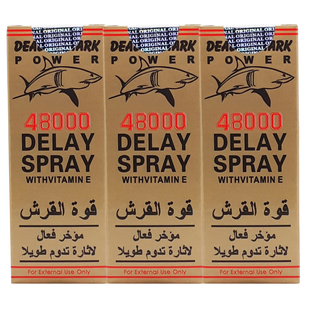 Deadly Shark Power 48000 delay spray three-pack, desensitizing spray for men to delay ejaculation and last longer