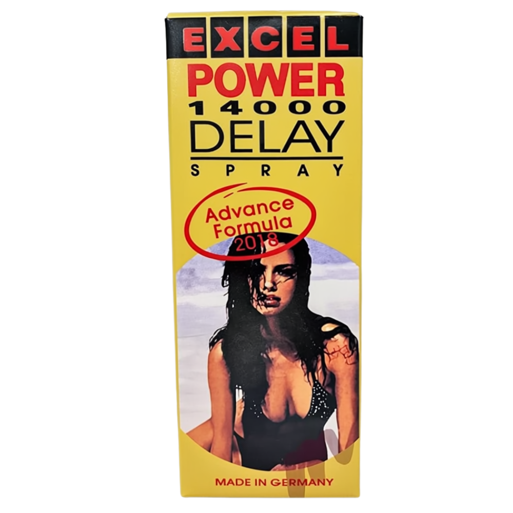 Excel Power 14000 desensitizing delay spray box with advance formula 2018 label