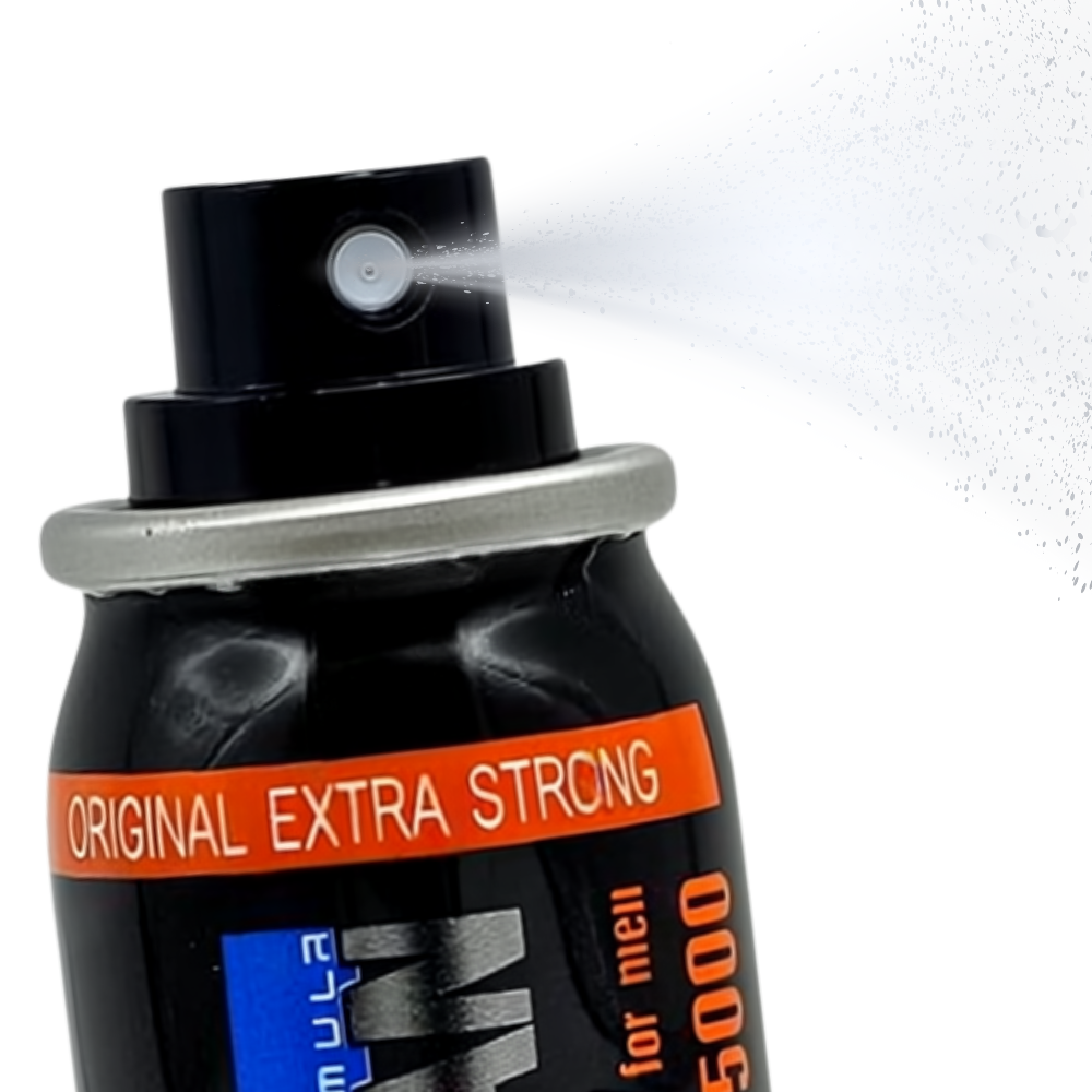 Maxman 75000 extra strong desensitizing delay spray – black bottle spraying mist for male stamina and performance