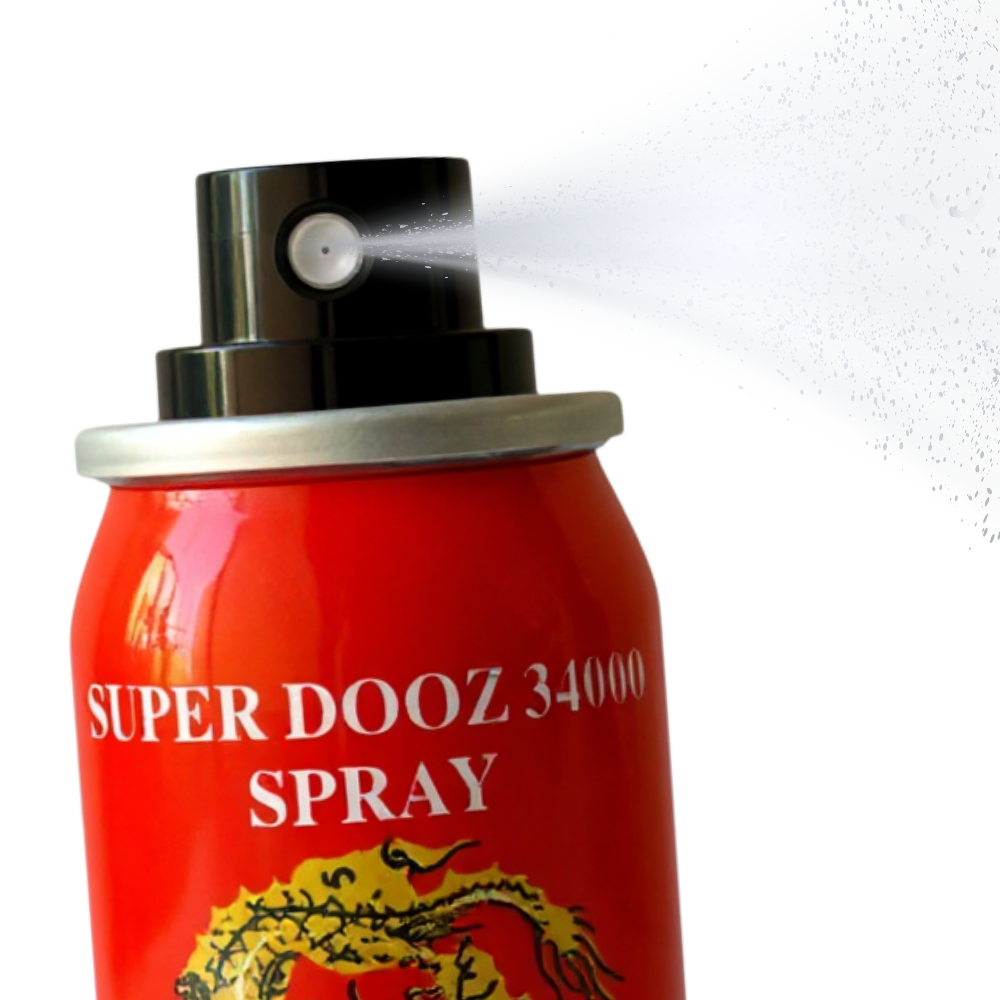 Super Dooz 34000 desensitizing delay spray for men – red bottle spraying mist for stamina and control