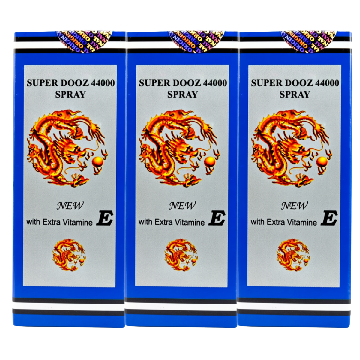 Super Dooz 44000 delay spray 3 pack, dragon logo boxes, numbing spray for men to delay ejaculation and last longer