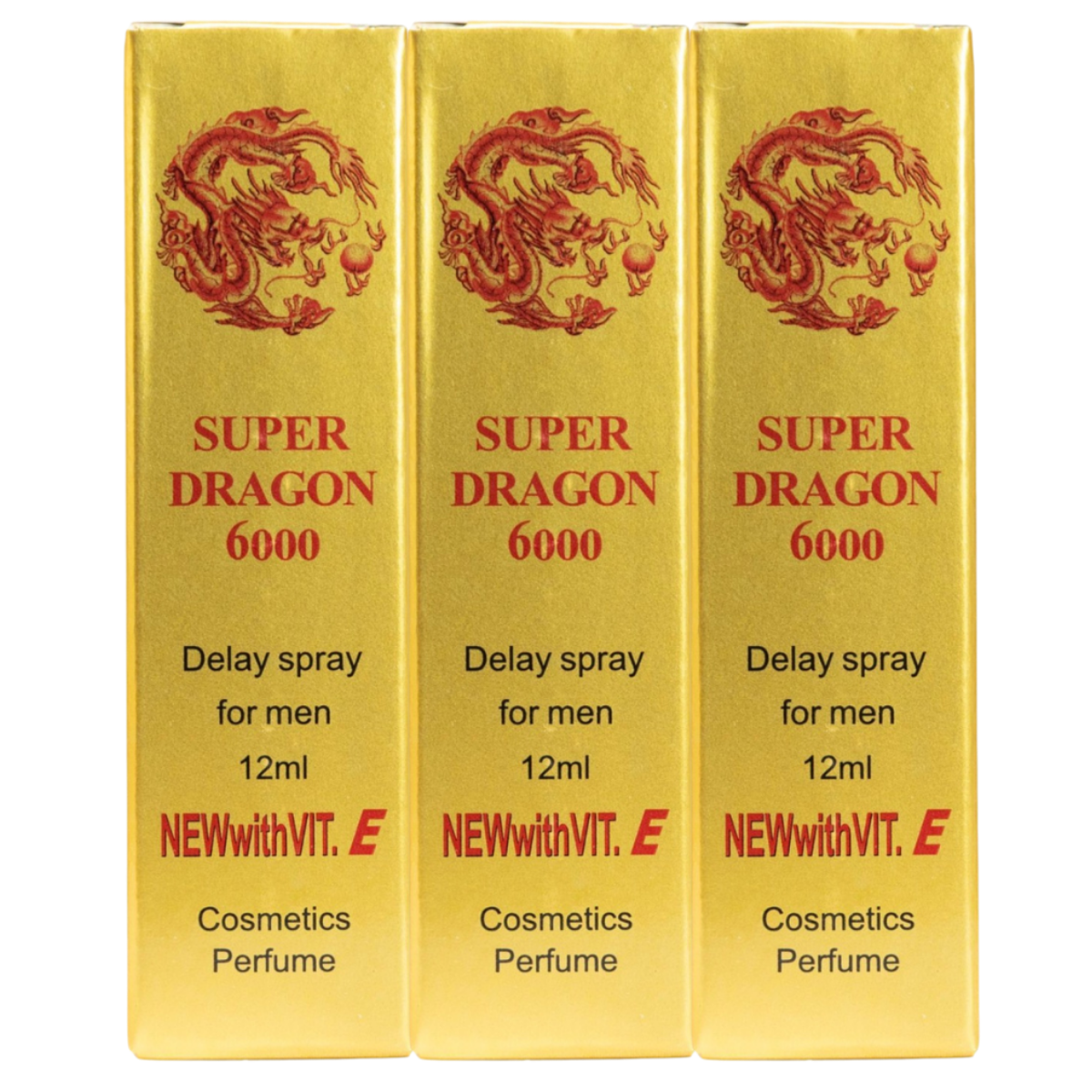Super Dragon 6000 delay spray 12ml 3 pack for men to last longer in bed and improve climax control