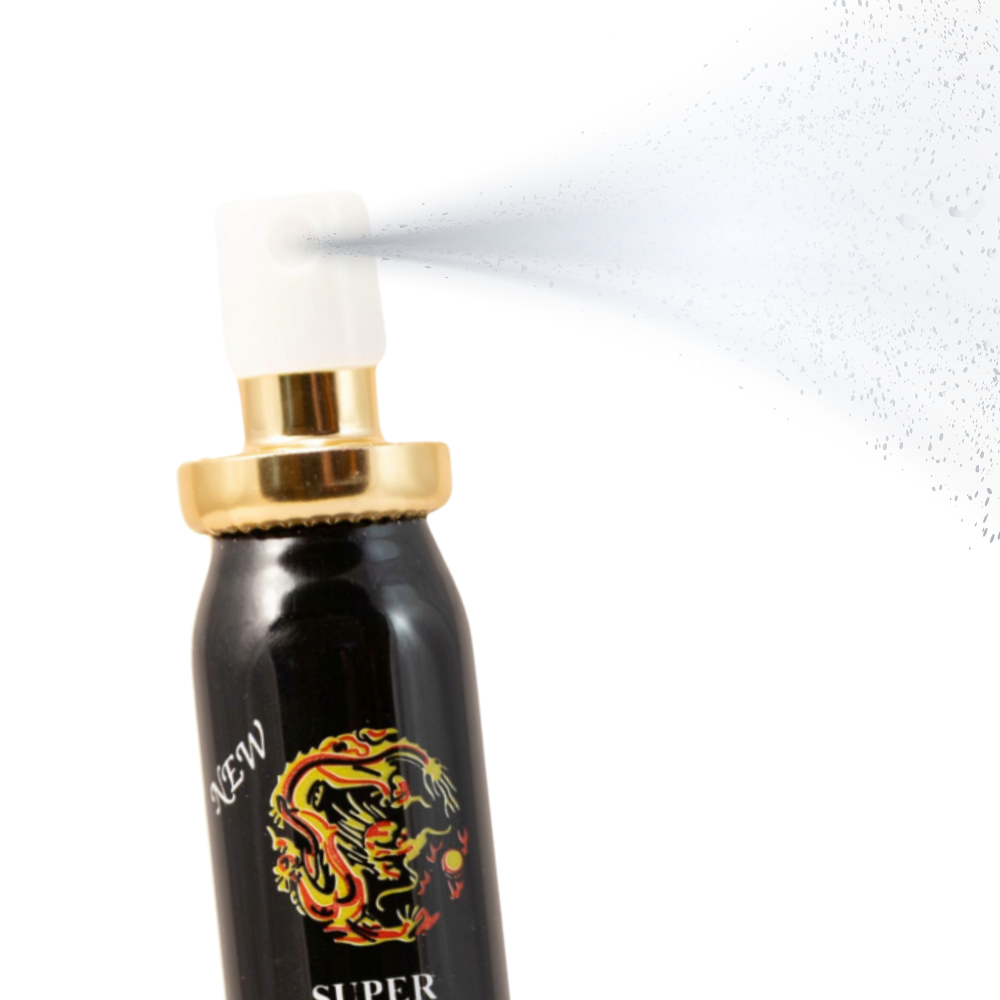 Super Dragon 6000 desensitizing delay spray – black bottle spraying mist for male performance and stamina