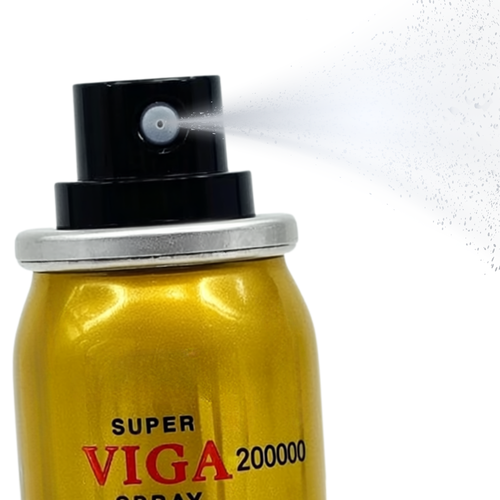 Super Viga 200000 delay spray bottle with cap off, numbing spray for men to delay ejaculation and last longer