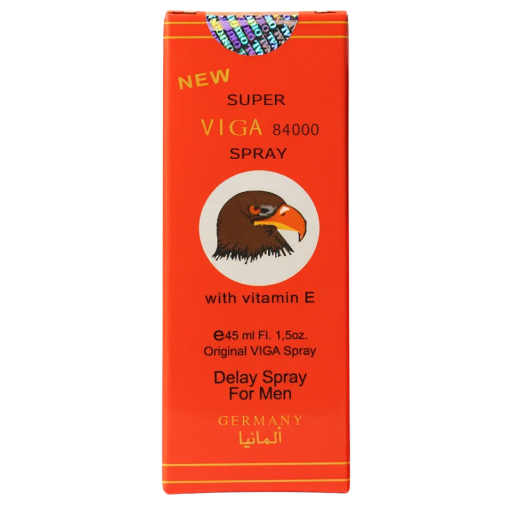 Super Viga 84000 delay spray for men with vitamin E – 45ml retail packaging box
