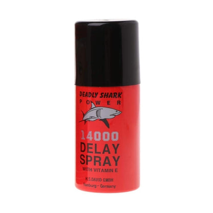 deadly shark power 14000 delay spray for men bottle with vitamin e 45ml