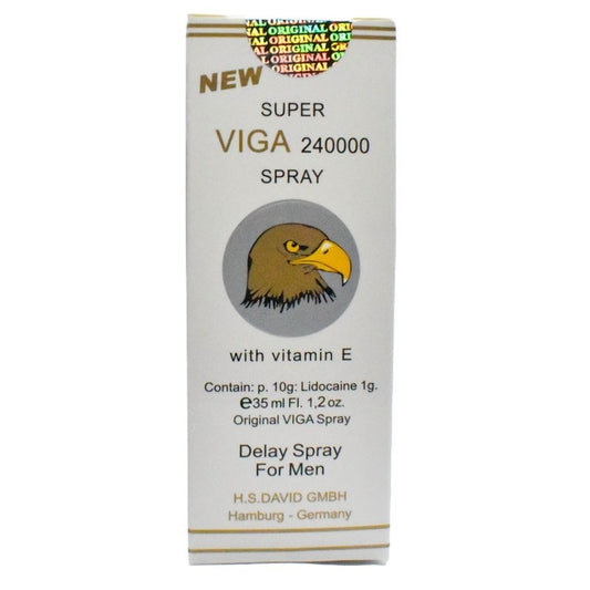 super viga 240000 delay spray for men 45ml with vitamin e packaging