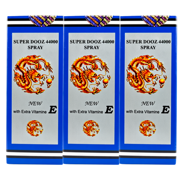 Super Dooz 44000 delay spray 3 pack, dragon logo boxes, numbing spray for men to delay ejaculation and last longer