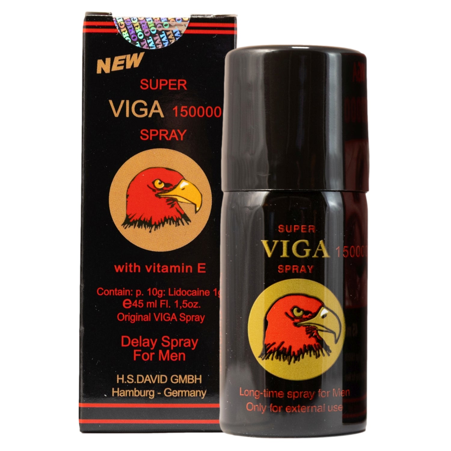 Super Viga 150000 Mens Desensitizing Spray 45ml. Lidocaine Delaying Spray to Help Men Last Longer and Stop PE