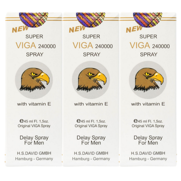 Super Viga 240000 delay spray 45ml 3 pack for men to last longer in bed and improve climax control