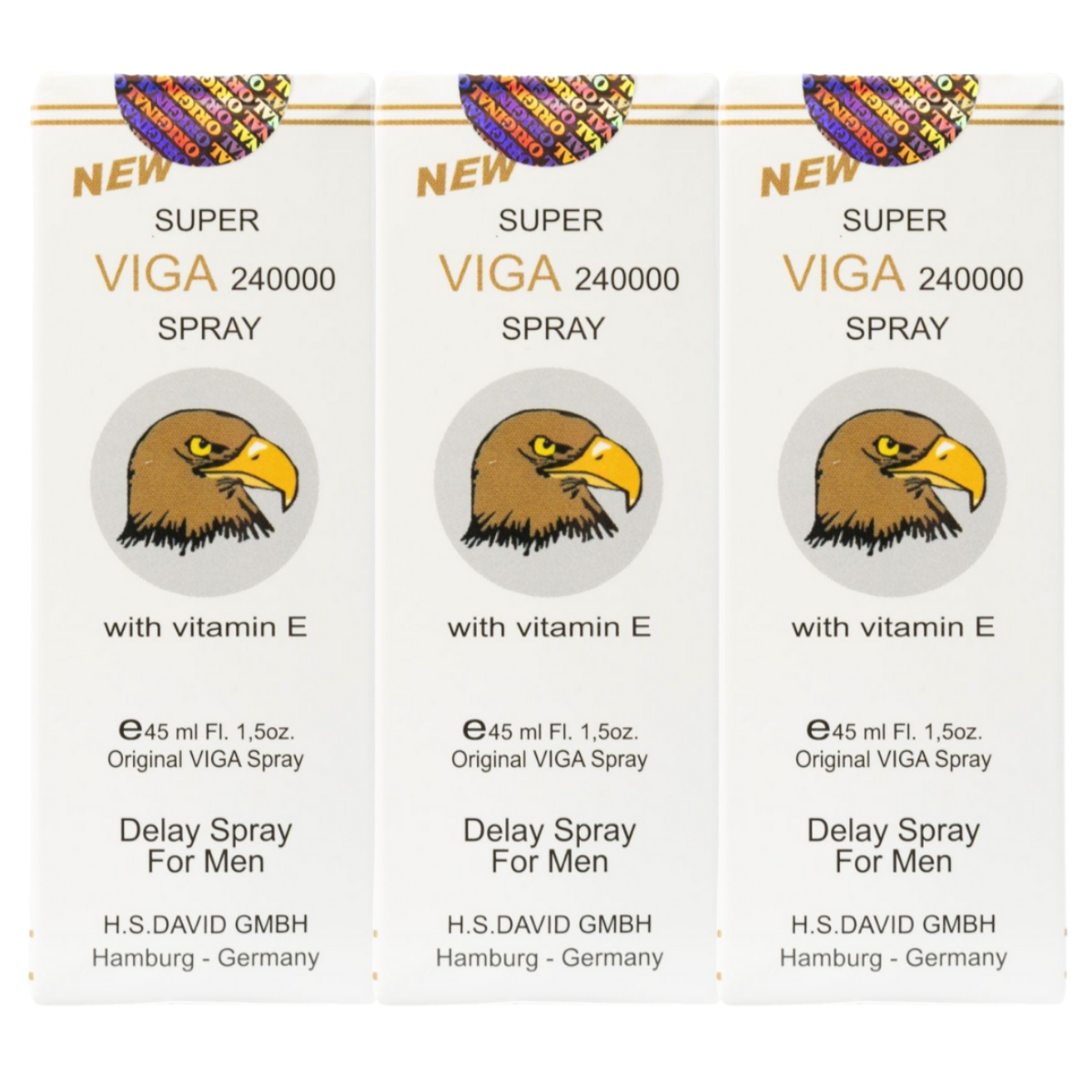 Super Viga 240000 delay spray 45ml 3 pack for men to last longer in bed and improve climax control