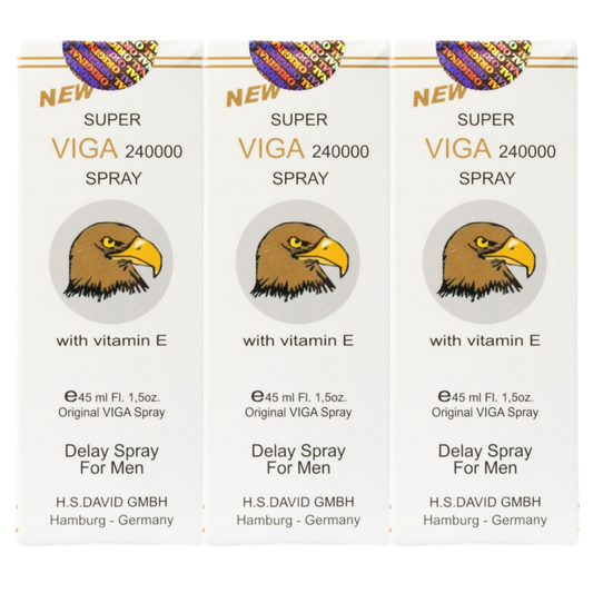 Super Viga 240000 delay spray 45ml 3 pack for men to last longer in bed and improve climax control
