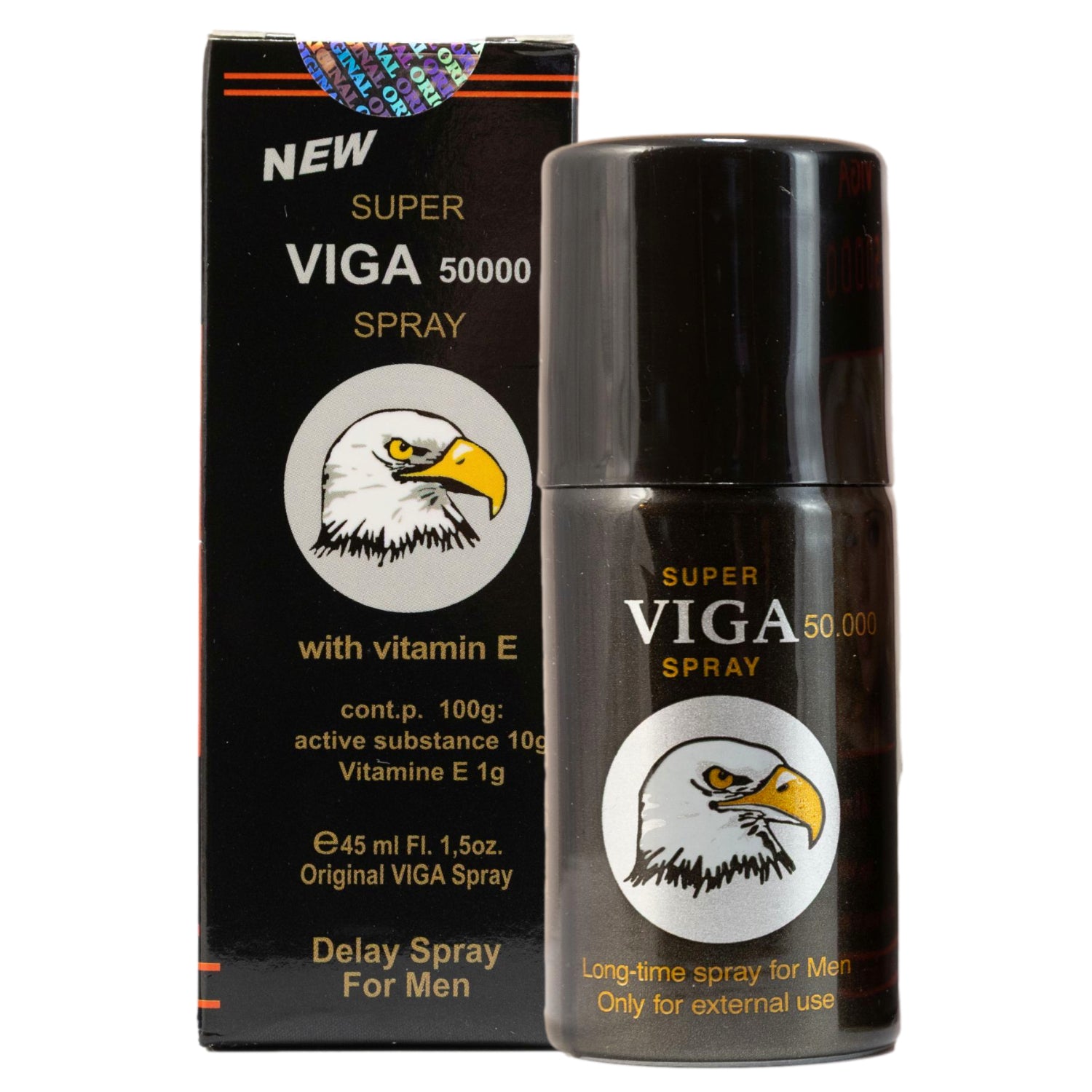 Super Viga 50000 Mens Desensitizing Spray 45ml. Lidocaine Delaying Spray to Help Men Last Longer and Stop PE