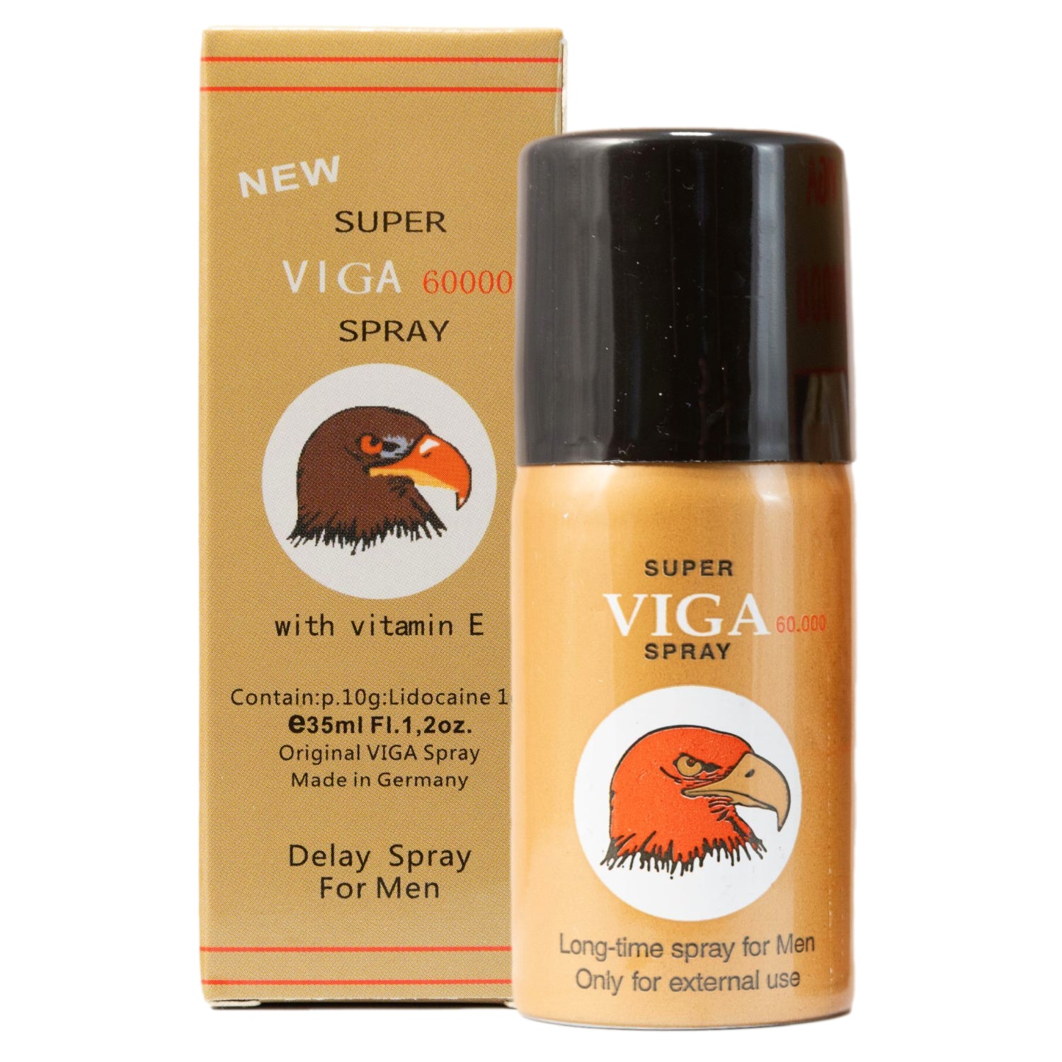 Super Viga 60000 Mens Desensitizing Spray 45ml. Lidocaine Delaying Spray to Help Men Last Longer and Stop PE