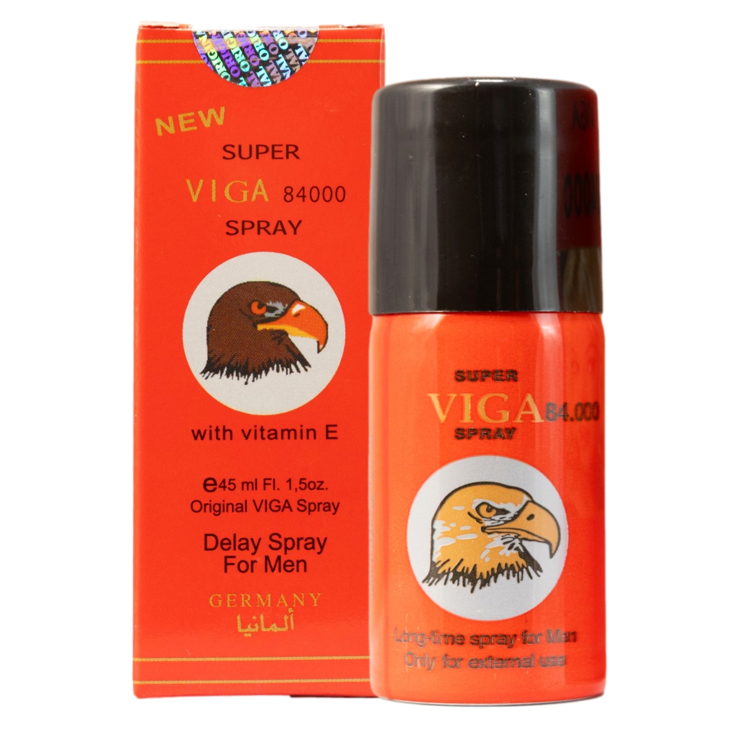 Super Viga 84000 Mens Desensitizing Spray 45ml. Lidocaine Delaying Spray to Help Men Last Longer and Stop PE